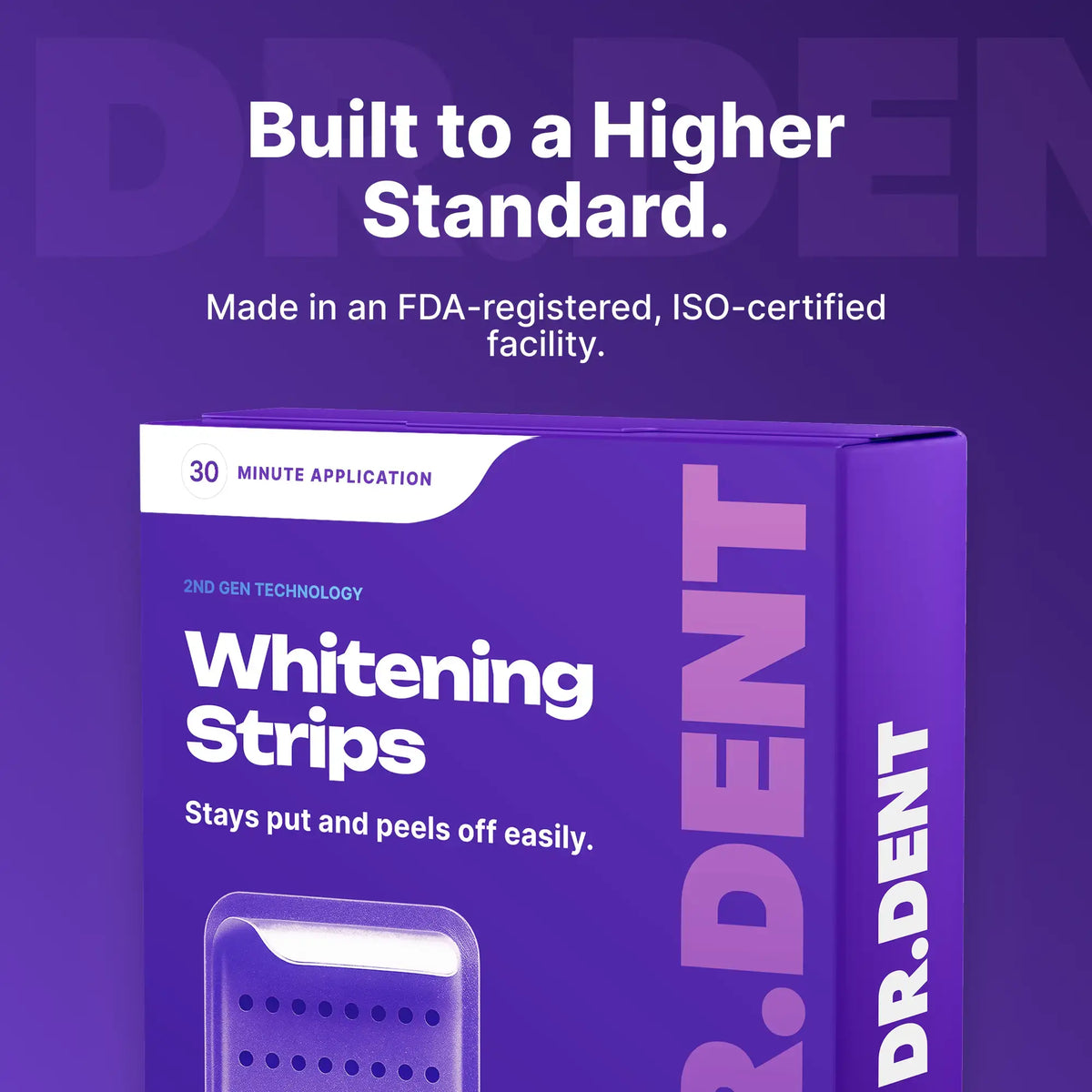 DRDENT Purple Oral Teeth Whitening Strips - 7/21 Sessions - Gentle Non-Sensitive, Peroxide-Free, Radiant Teeth Whitening Solution