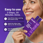 DRDENT Purple Oral Teeth Whitening Strips - 7/21 Sessions - Gentle Non-Sensitive, Peroxide-Free, Radiant Teeth Whitening Solution