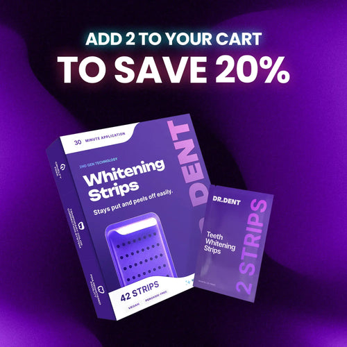 DRDENT Purple Oral Teeth Whitening Strips - 7/21 Sessions - Gentle Non-Sensitive, Peroxide-Free, Radiant Teeth Whitening Solution